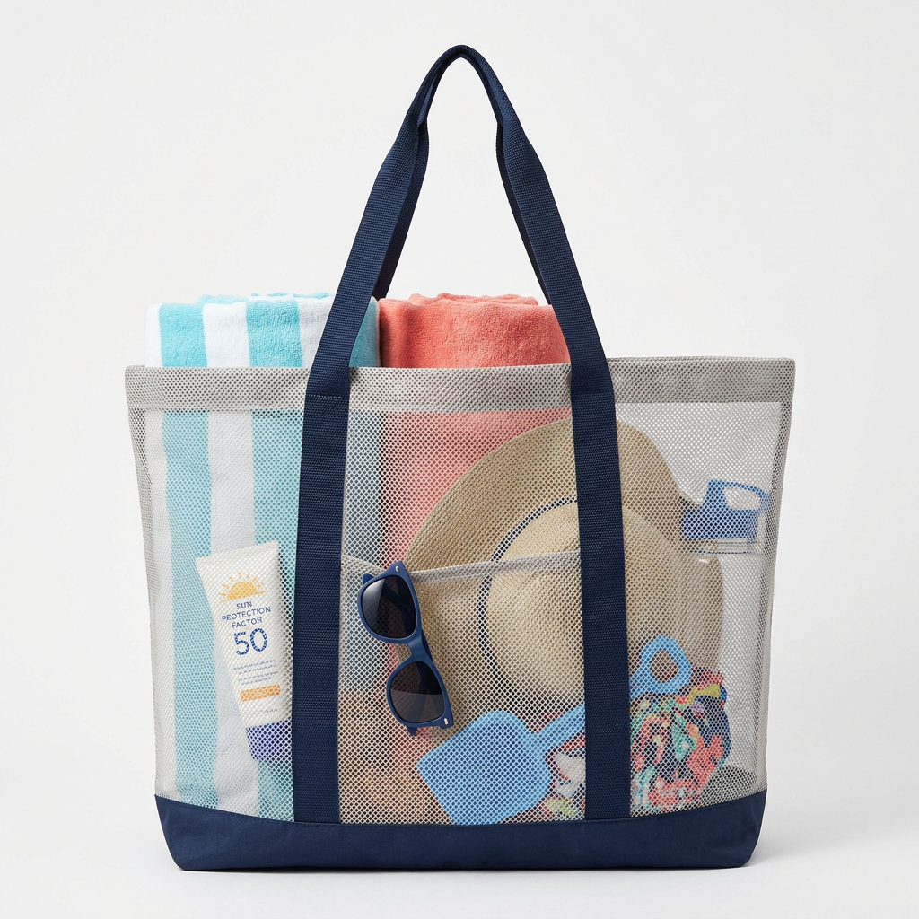 Large Mesh Beach Tote Bag - Main