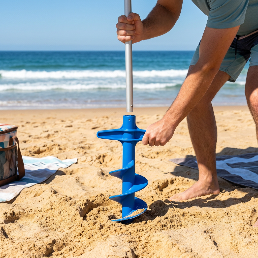 Spiral Beach Umbrella Sand Anchor - Lifestyle